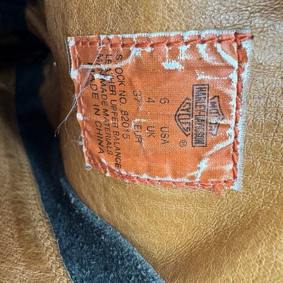 Vintage Harley-Davidson Tall Boots Women 6 Black Riding Eagle Logo Leather - Picture 14 of 16